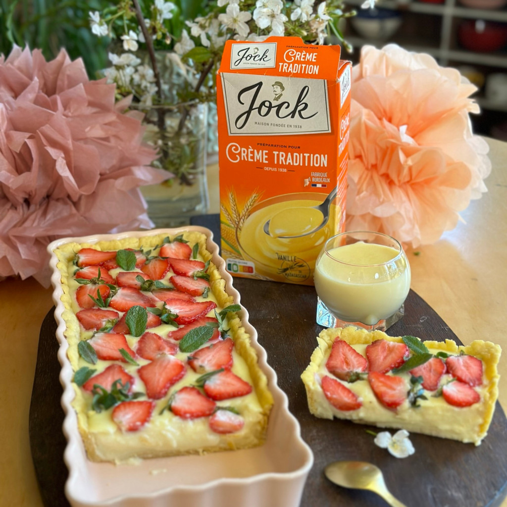 Recette Tartes aux fraises Crème vanille jock pâtissière 