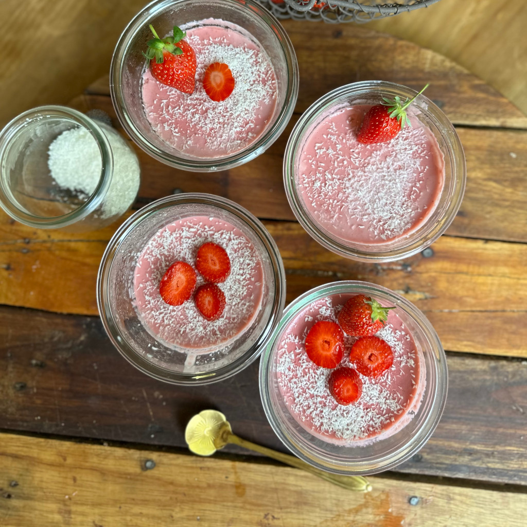 Recette CRÈME DESSERT Aux fraises 