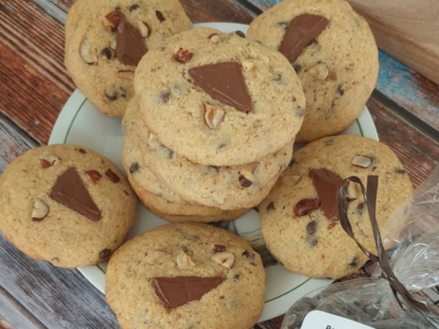 Recette Cookies sans œufs Amande Noisette Chocolat 